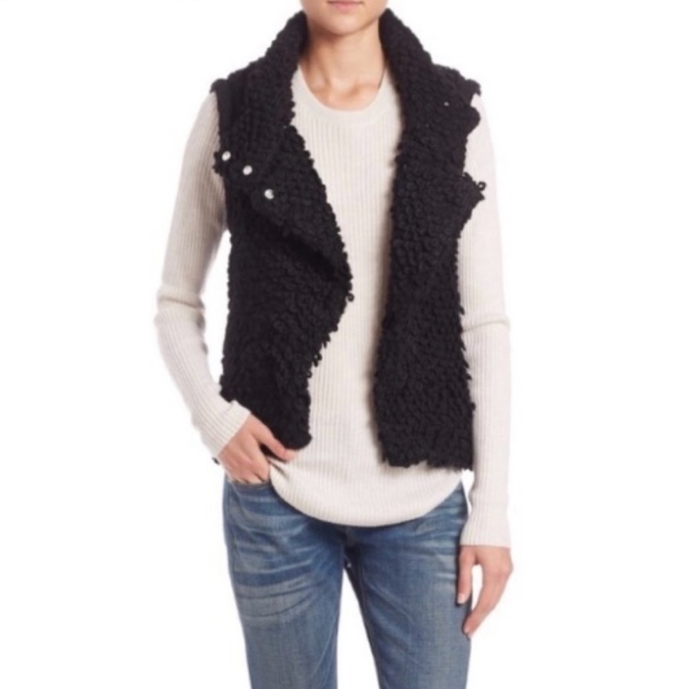 IRO 🖤 Catleen Boucle Wool Knit Vest in Black Size M / EU 38